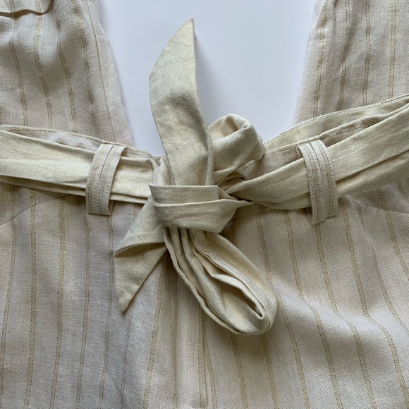 ⭐️Larry Levine Linen Gold cropped pant 8 NWOT - Picture 5 of 7